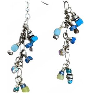 Gemstones , Jade lemon,turquoise, Lapis, crystal, silver, copper. Handmade